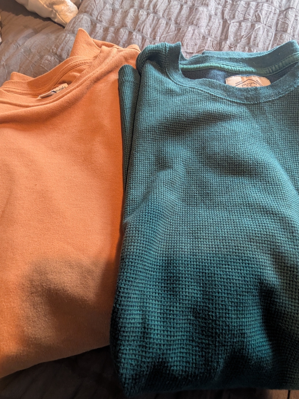 Amazon Essentials Orange Men's Lightweight Top And St John's Bay Waffle  Top
